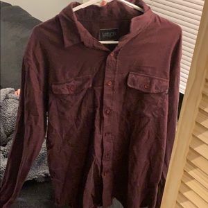 Valor button up long sleeve red.